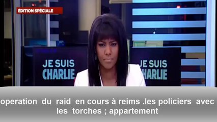 operation  du  raid  en cours à reims .les policiers  avec  les  torches ; appartement