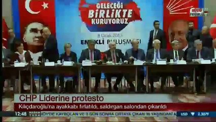 Kemal Kılıçdaroğlu'na Ayakkabı Fırlatıldı. Olay Anı 8 Ocak 2015