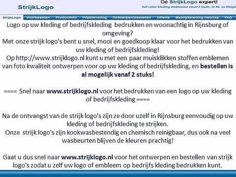 Logo kleding bedrijfskleding bedrukken Rijnsburg