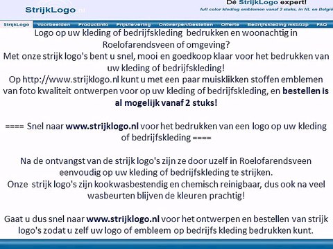 Logo kleding bedrijfskleding bedrukken Roelofarendsveen