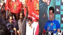Protest outside Salman Khan's house in Mumbai