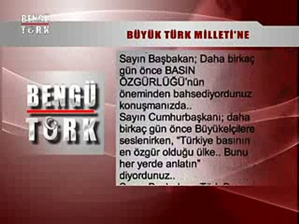 BÜYÜK TÜRK MİLLETİ'NE..