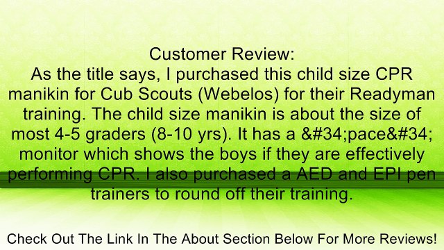 Prestan Child CPR-AED Training Manikin with CPR Monitor Light Skin Review