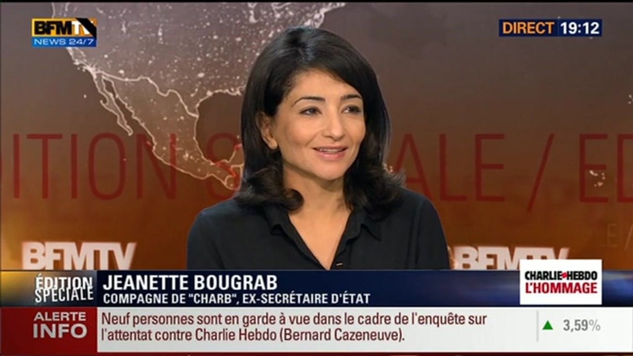 Attentat contre Charlie Hebdo: "Mon compagnon est mort assassiné parce qu'il dessinait dans un journal", Jeannette Bougrab (1/3) - 08/01