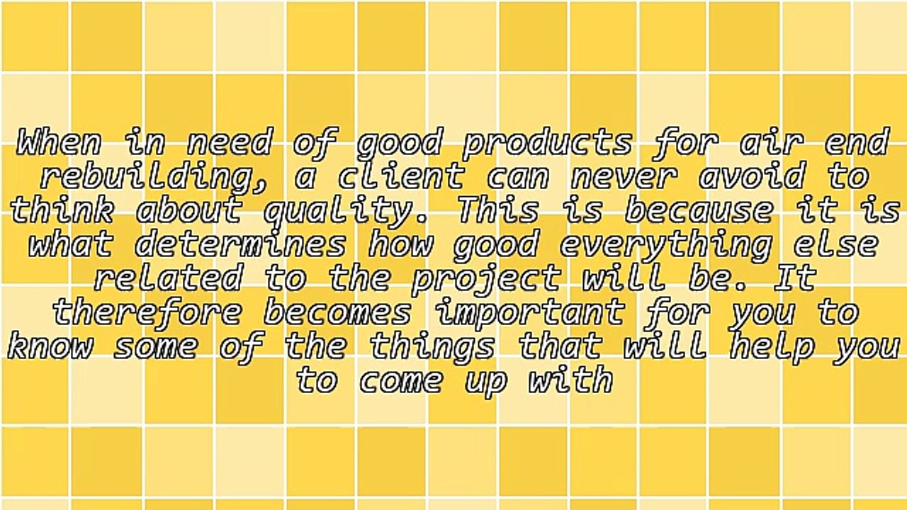 High Caliber Air End Rebuilding Products