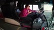 Raw: Bus driver survives crash through windshield