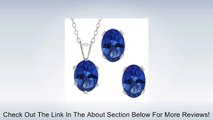 3.50 Ct Oval Sapphire Blue Mystic Topaz Sterling Silver Pendant Earrings Set Review