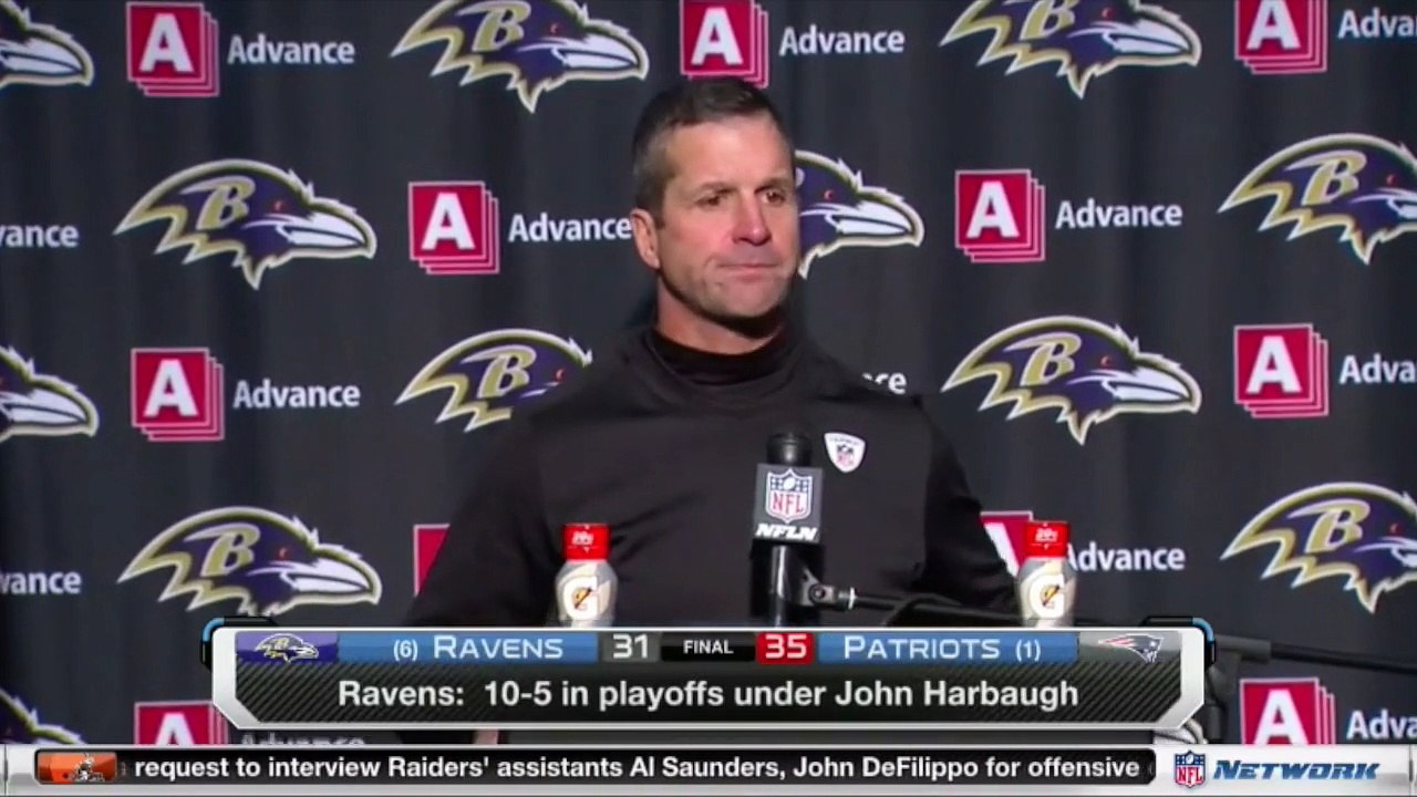 John Harbaugh after Patriot loss in the 2015 Divisional Game