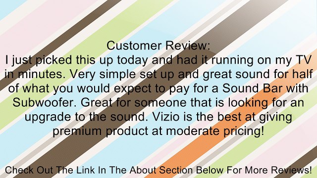 VIZIO VSB211 32-Inch Sound Bar with Subwoofer Review