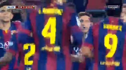 Neymar Goal 1 - 0 FC Barcelona vs Elche 08/01/2015 - Copa Del Rey