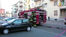 Milano - Incendio appartamento tratta in salvo una donna (30.12.14)