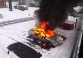 Burning Vehicle Brings Rude Awakening