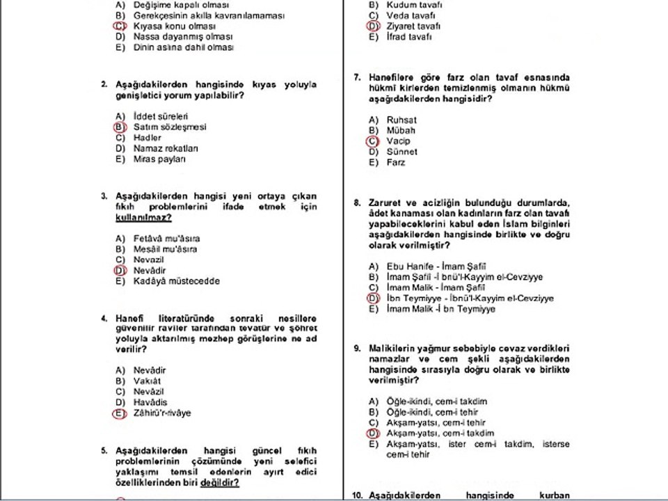 ilh2002 Günümüz Fıkıh Problemleri 2011-2012 Güz Ara Sınavı Soru ve Cevapları