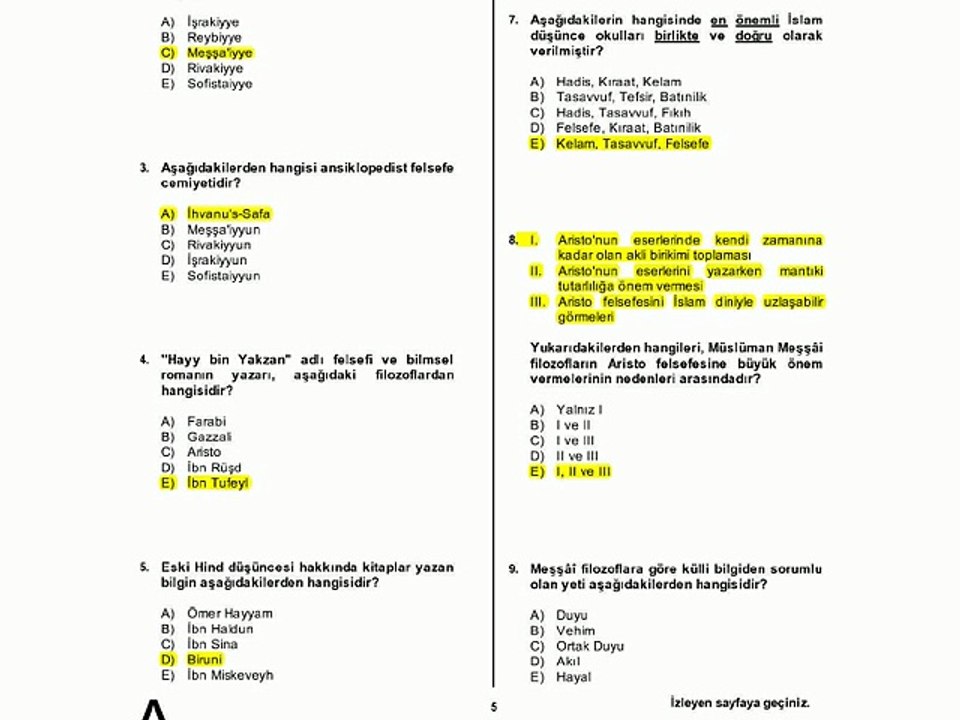 ilh2003 İslam Düşünce Tarihi 2011-2012 Güz Ara Sınavı Soru ve Cevapları