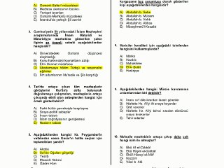 ilh2004 İslam Mezhepleri Tarihi 2010-2011 Güz Ara Sınavı Soru ve Cevapları