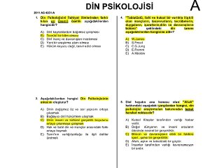 ilh2005 Din Psikolojisi 2010-2011 Güz Ara Sınavı Soru ve Cevapları