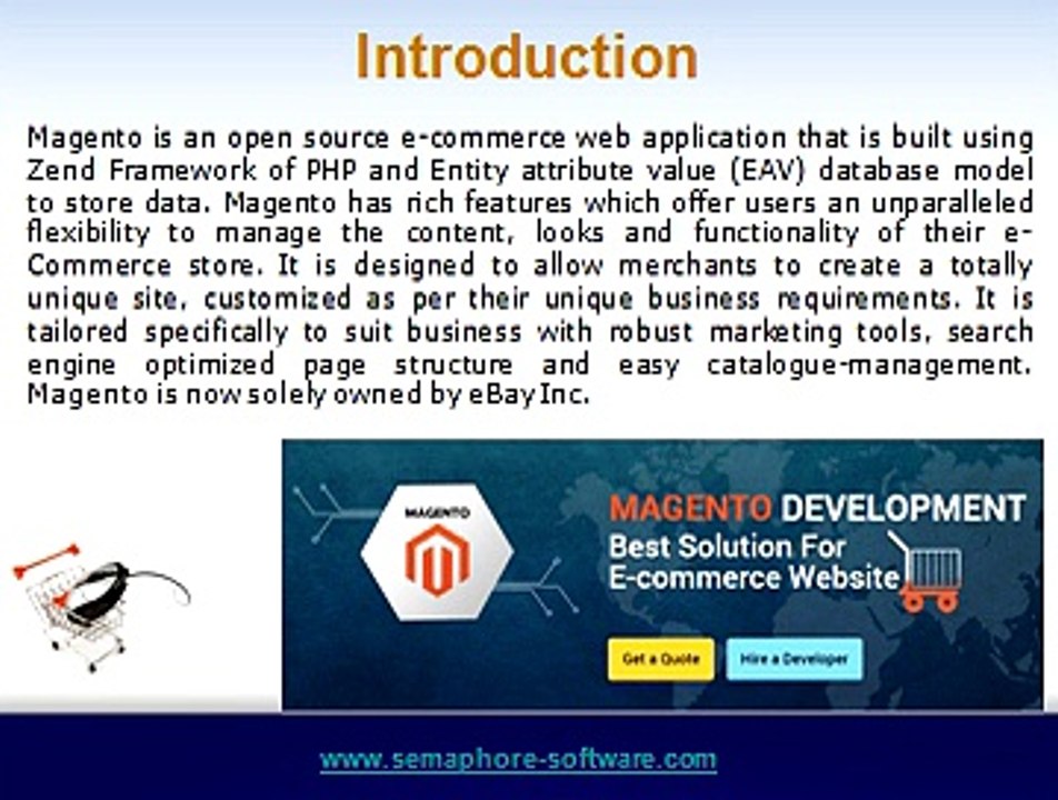 Magento A good e-commerce solution