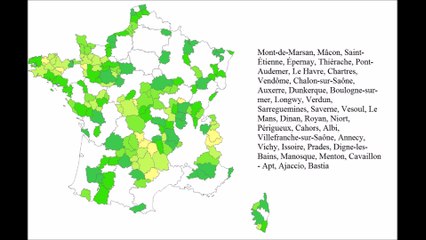 Comparaison du niveau de création d'entreprises dans les zones d'emploi en France en 2013