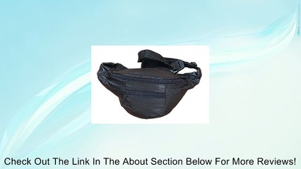 Small Black Leather Fanny Pack Waist Bag for Travel or Hiking - Main Compartment Approximately 6.5" X 4" X 2.5" Review