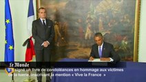 Barack Obama en visite à l'ambassadeur de France