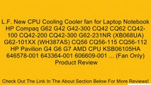 L.F. New CPU Cooling Cooler fan for Laptop Notebook HP Compaq G62 G42 G42-300 CQ42 CQ62 CQ42-100 CQ42-200 CQ42-300 G62-231NR (XB068UA) G62-101XX (WH387AS) CQ56 CQ56-115 CQ56-112 HP Pavilion G4 G6 G7 AMD CPU KSB06105HA 646578-001 643364-001 606609-001 ...