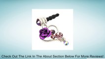 For Apple iPhone 4S 4 Galaxy S Cell Phones & MP3s Silver Heart & Rose Purple Gems Universal 3.5mm Headphone Plug Charm Review
