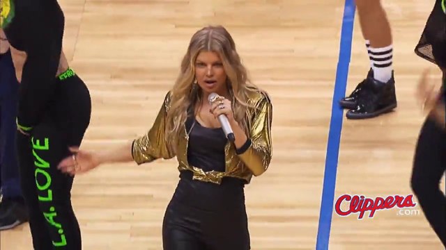 Fergie's Surprise L.A. Love Performance at Clippers Game - flash mob style performance