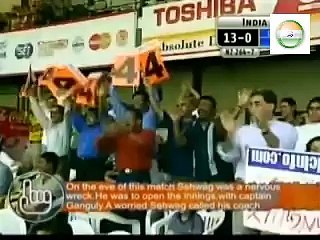 Sehwag  39 s 1st ODI Century   India v s New Zealand