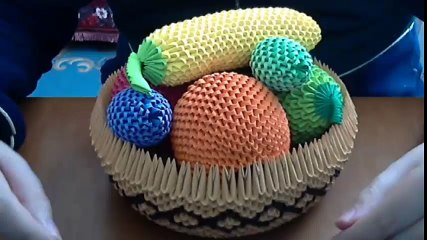 How to make 3D Origami fruit  basket