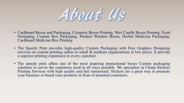 TheSpeedyPrint | Cardboard Boxes and Packaging