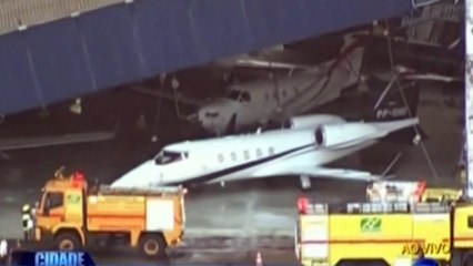 Airport hanger collapses in Sao Paulo, crushing plane