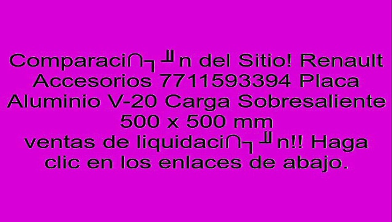 Renault Accesorios 7711593394 Placa Aluminio V-20 Carga Sobresaliente 500 x 500 mm opiniones