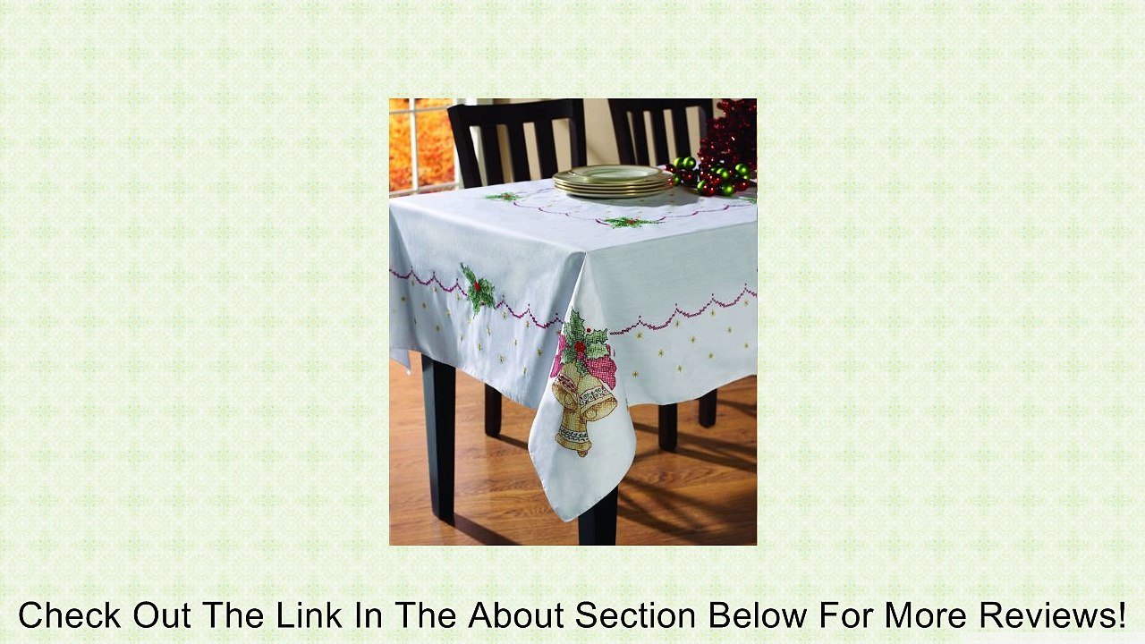 Bucilla 86286 Christmas Bells Stamped Cross Stitch Tablecloth, 60-Inch by 104-Inch Review