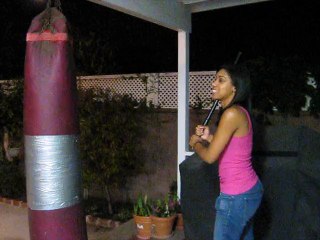 Cute Indian Girl Practicing In Gym