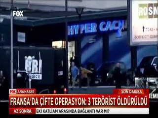 Fransa'daki Matbaa ve Market operasyonlarından şok görüntüler teröristler öldürüldü
