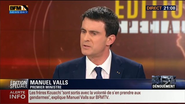 Assauts à la porte de Vincennes et à Dammartin-en-Goële (1/10): Nous n'avions jamais connu des attaques simultanées sur trois jours , Manuel Valls - 09/01