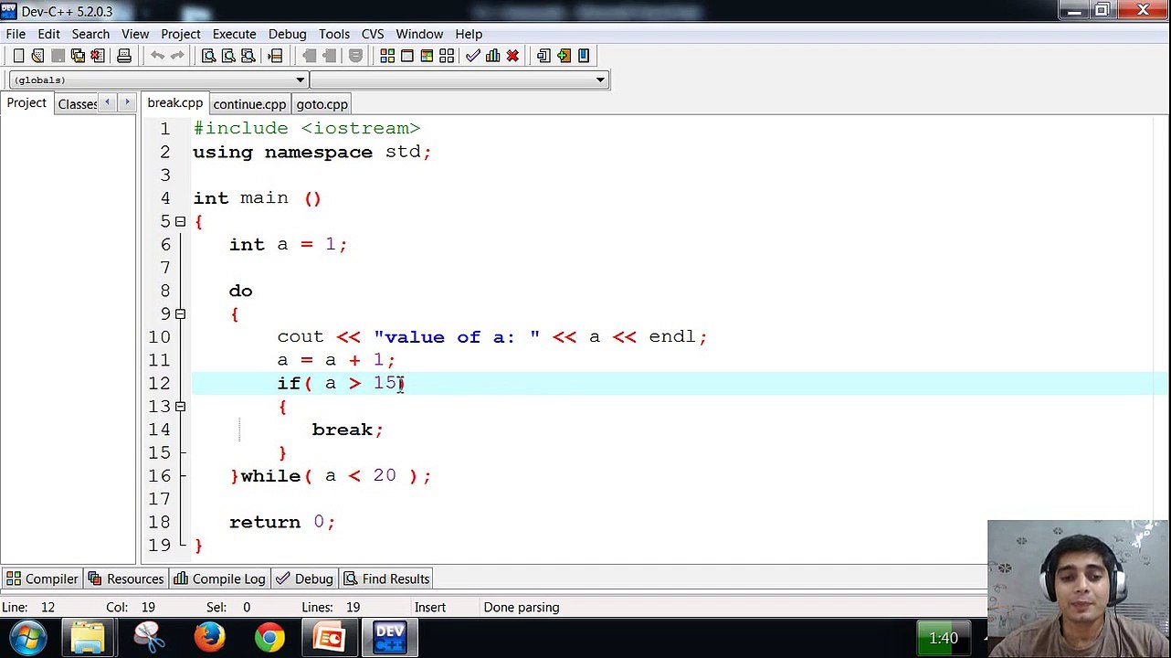 loop control statement in c++ programming