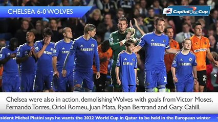 September 26 - Man City crash out of Capital One Cup