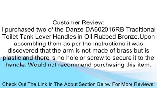 Danze DA602016RB Traditional Toilet Tank Lever Handle, Oil Rubbed Bronze Review