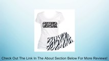 2 Piece Set: White Scoop Neck Shirt Zebra Cheer with Zebra Short Shorts Review