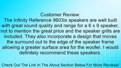 Infinity Reference X REF-9603ix 6"x9" 3-way car speakers Review