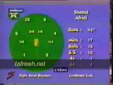 Shahid Afridi Fastest Century - 103 runs off 37 balls in ODI against Sri Lanka in 1996