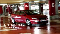 Vidéo : le 0 à 100 km/h à bord de la Peugeot 308 SW 1.6 HDI 120