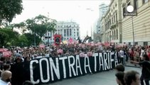 Protestas en Brasil por la subida de tarifas del transporte público