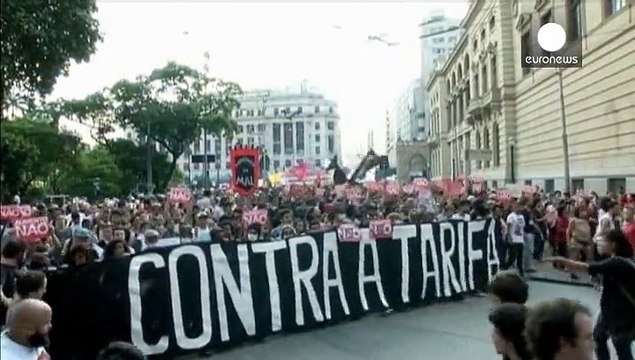 Protestas en Brasil por la subida de tarifas del transporte público