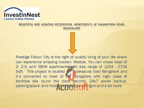 Checkout Price Details of Apartments at Prestige Falcon City - InvestInNest.com