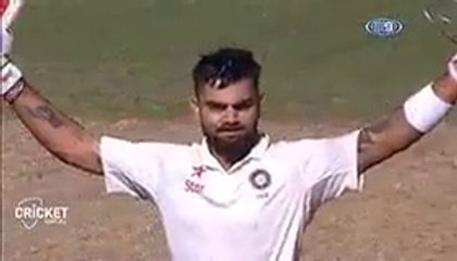 Kohli celebrated his 100 against Australia at Adelaide