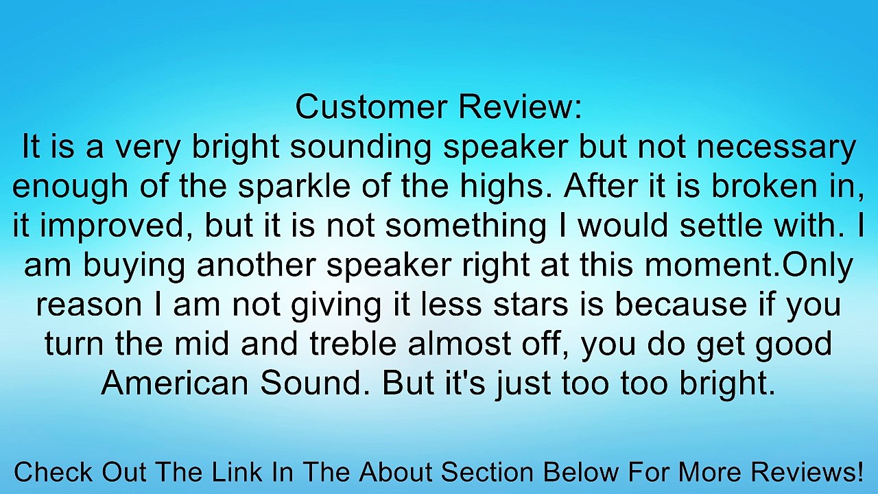 Eminence Legend 1258 12" Guitar Speaker, 50 Watts at 8 Ohms Review