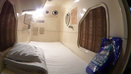 Capsule hotel room in Japan