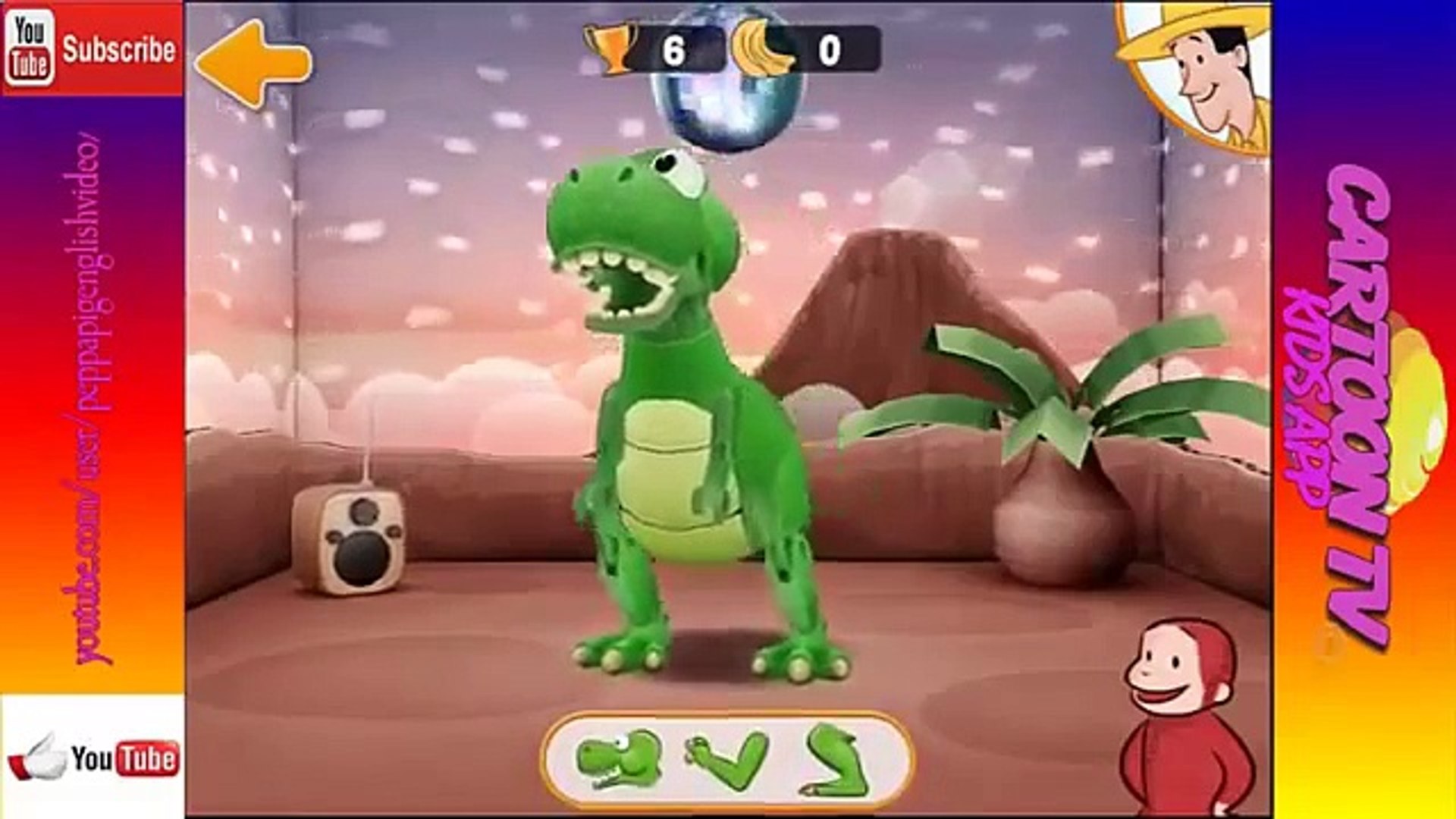 Curious George and the dancing Dinosaur - Game Cartoon TV Kids APP - video  Dailymotion